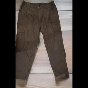 5.11 Tactical Series Pants Mens 38x32 Espresso Brown Elastic Waist Double Knee